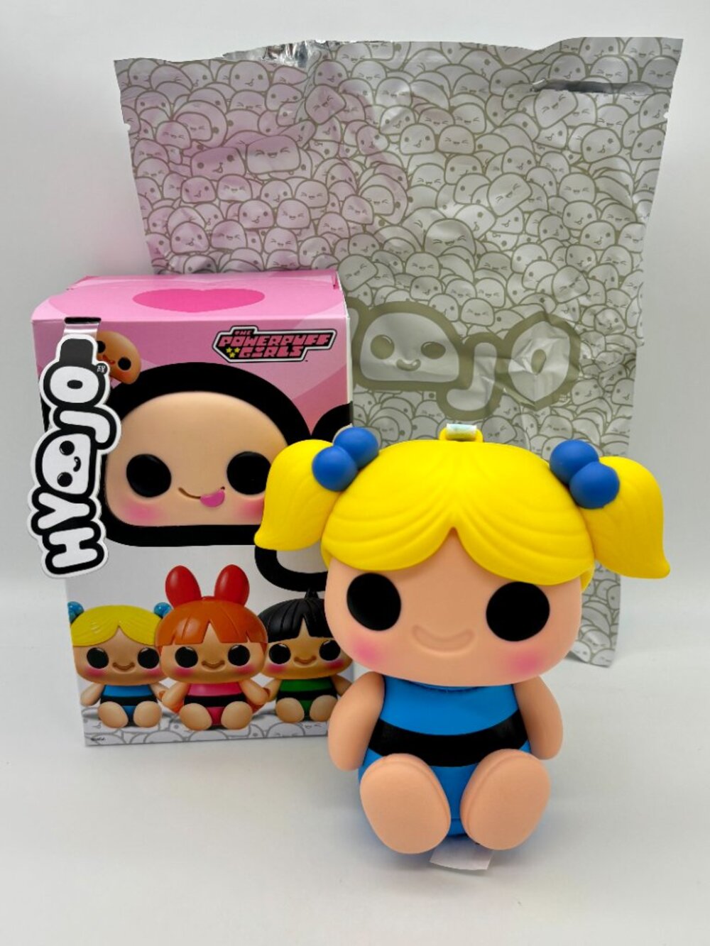 Hyojo x Powerpuff Girls BUBBLES Collectible Stuffed Plush Toy Keychain, Opened